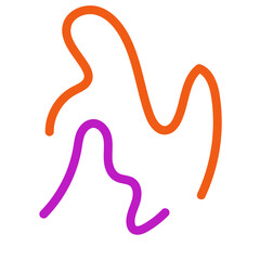 Orange purple squiggly lines abstract vectors