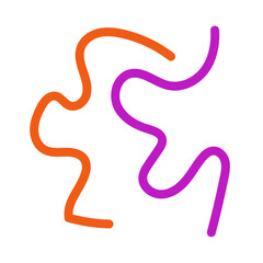 Orange purple squiggly lines abstract vectors