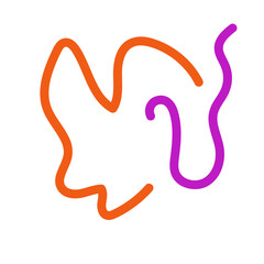 Orange purple squiggly lines abstract vectors