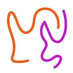 Orange purple squiggly lines abstract vectors