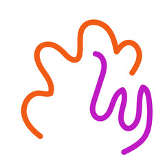 Orange purple squiggly lines abstract vectors