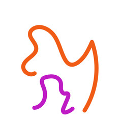 Orange purple squiggly lines abstract vectors