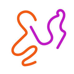 Orange purple squiggly lines abstract vectors