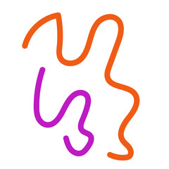 Orange purple squiggly lines abstract vectors