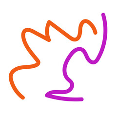 Obraz premium Orange purple squiggly lines abstract vectors