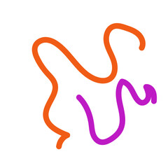 Orange purple squiggly lines abstract vectors