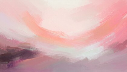 This painting is characterized by the use of subtle gradations of pink and white