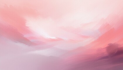 This painting is characterized by the use of subtle gradations of pink and white