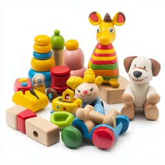 Obraz premium Toys collection isolated on white background
