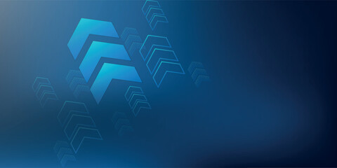 business arrow up growth technology on grid line dark blue background. graph stock market trading investment. chart trend profit income.