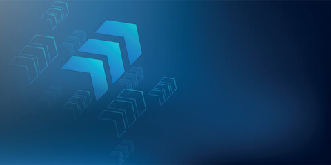 business arrow up growth technology on grid line dark blue background. graph stock market trading investment. chart trend profit income.