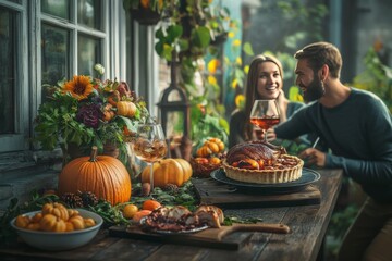 Celebration thanksfiving day witin family
