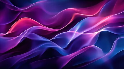 Fototapeta premium Abstract Purple and Blue Glowing Waves Background - Digital Art, Modern Design, Technology, Futuristic