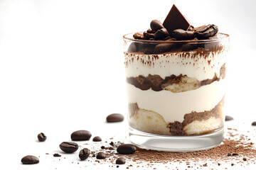 chocolate cake with whipped cream with transparent background, PNG file