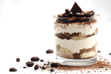 chocolate cake with whipped cream with transparent background, PNG file