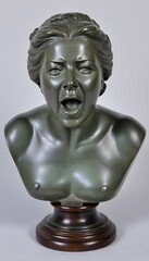 antique bust woman shouting  statue antique sculpture woman bust greek surprise wonder emotion roman retro vintage design fashion art head goddess beauty beautiful marble classical 1 creativity