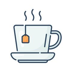 Tea cup icon. tea, tea cup, hot drink, tea bag, mug, beverage, cup, glass, herb, healthy. Vector icon illustration