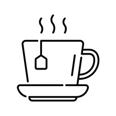 Tea cup icon. tea, tea cup, hot drink, tea bag, mug, beverage, cup, glass, herb, healthy. Vector icon illustration