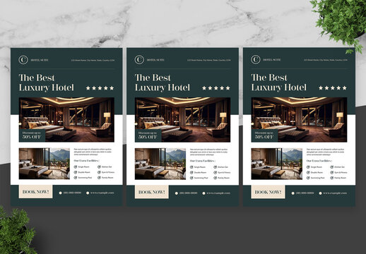 Green and White Hotel Flyer