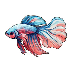 Obraz premium Siamese fighting fish fulcolor vector ai generated
