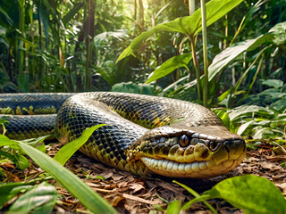 Obraz premium snake in the grass