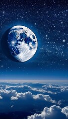 clouds starry night romantic moon  moon sky night background cloud star romantic fantasy moonlight blue starry scenic tranquil light white landscape dream halloween crescent dark cloudy astronomy