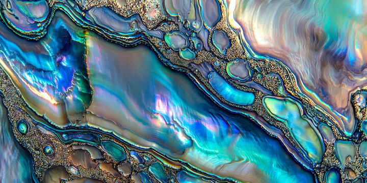 Close up of an abalone shell texture, generative AI