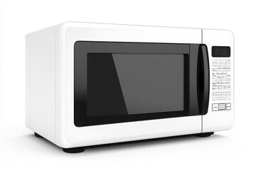 White microwave oven with digital control panel