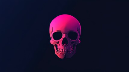 A bold and colorful skull icon with a neon glow, symbolizing life, death, mystery, and the beauty of the unknown.