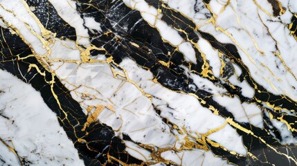White Marble with Golden and Black Veins