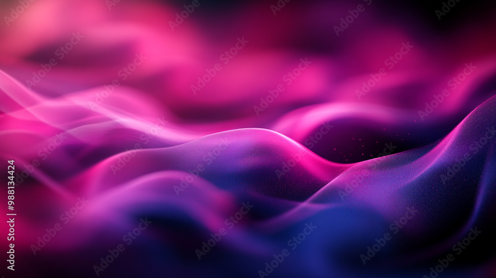 Poster abstract waves in vibrant colors create a mesmerizing visual effect in a dark setting