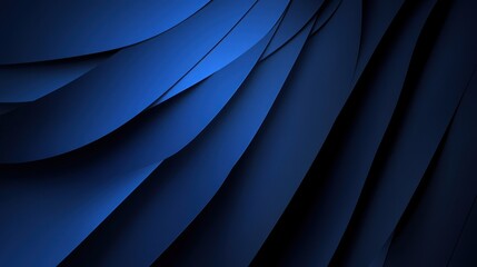 Obraz premium Abstract Dark Blue Curved Lines Background - Modern Geometric Pattern Design