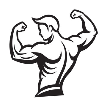recommend clip art: illustration of a bodybuilder