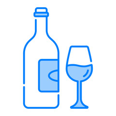 Wine icon. wine, alcohol, glass, drink, beverage, bar, grape, bottle, party, celebration. Vector icon illustration