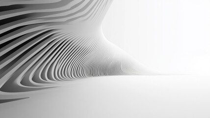 Modern architectural design showcasing curved lines and minimalist aesthetics in an urban setting