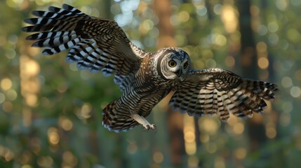 Northern Hawk Owl in Flight