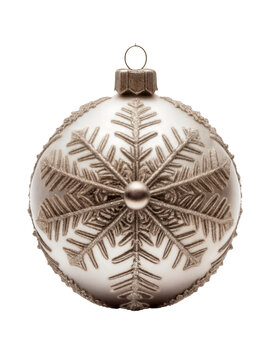 A  fancy gold Christmas ornament isolated on a png  background.