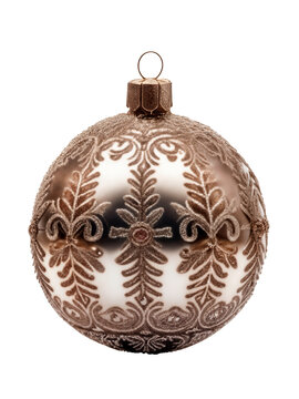 A  fancy gold Christmas ornament isolated on a png  background.