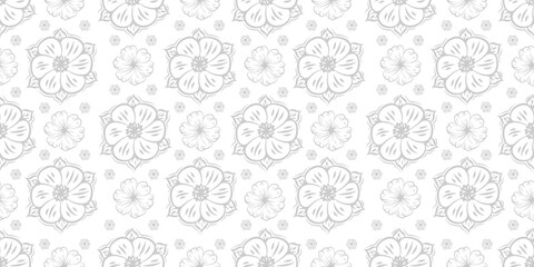 Flower pattern background. vintage flower pattern background. Floral decoration background. Flower Doodle pattern. Flower seamless pattern background.	
