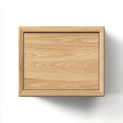 A square wooden wall-mounted cabinet featuring a clean minimalist design and light natural wood finish, suitable for modern interiors.