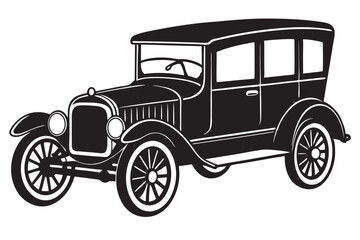 A vintage car silhouette vector,icon,logo illustration on white background.