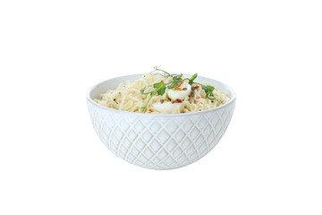 Concept of tasty fast food - instant noodles, isolated on white background