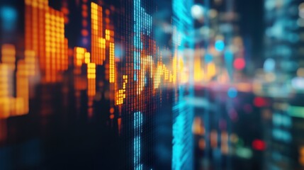 Close-up of digital screen showing financial news ticker with stock market charts, highlighting Federal Reserve comments' influence on market volatility.