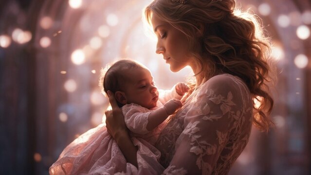 
mother and baby - mother and son - mother and daughter - newborn - mother and new born - motherhood - mother in pink - mom and baby - mommy and baby - mom holding kid.