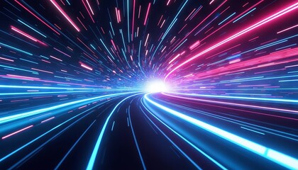 Obraz premium Technology Data Tunnel Background: A Conceptual Art of Network, Science, and Education