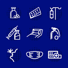 Medical icon set. Medicine and health care icons set. Medical symbols collection.
