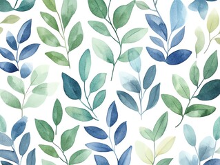 Fototapeta premium Watercolor Leaf Patterns Geometric leaf designs