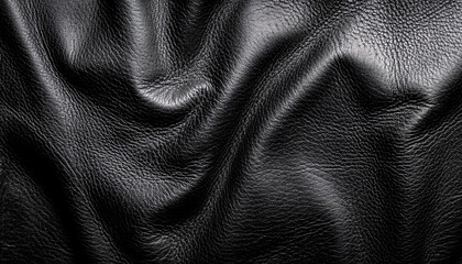 Naklejka premium Black Leather Texture Detailed Background