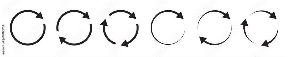 Wall mural rotate arrow icon, refresh and reload icon vector illustration