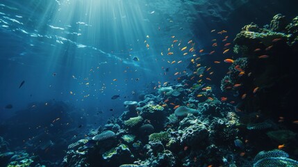 Fototapeta premium Underwater Paradise: A Glimpse of Coral Reef Beauty